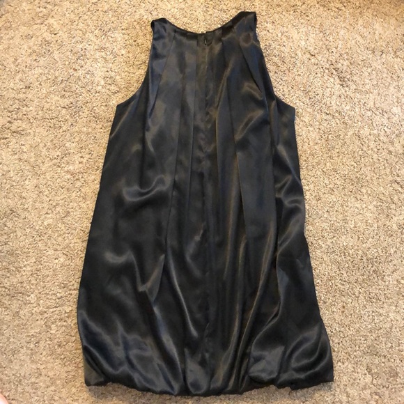 Essentials by A B S black satin bubble dress with Rose Size 8 - Picture 3 of 4